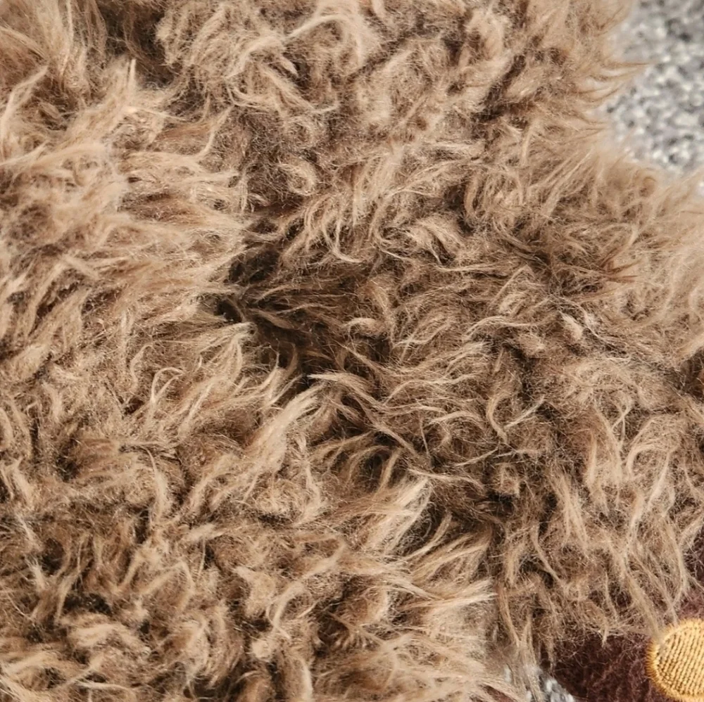 Kids Bigfoot Furry Monster Feet Brown Faux Fur Home Slippers Youth L 2-3